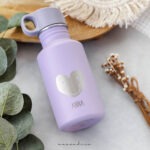 Edelstahl Kinder Trinkflasche - Little Gang - Herz Lila 500ml | Gravur Name möglich – Bild 3