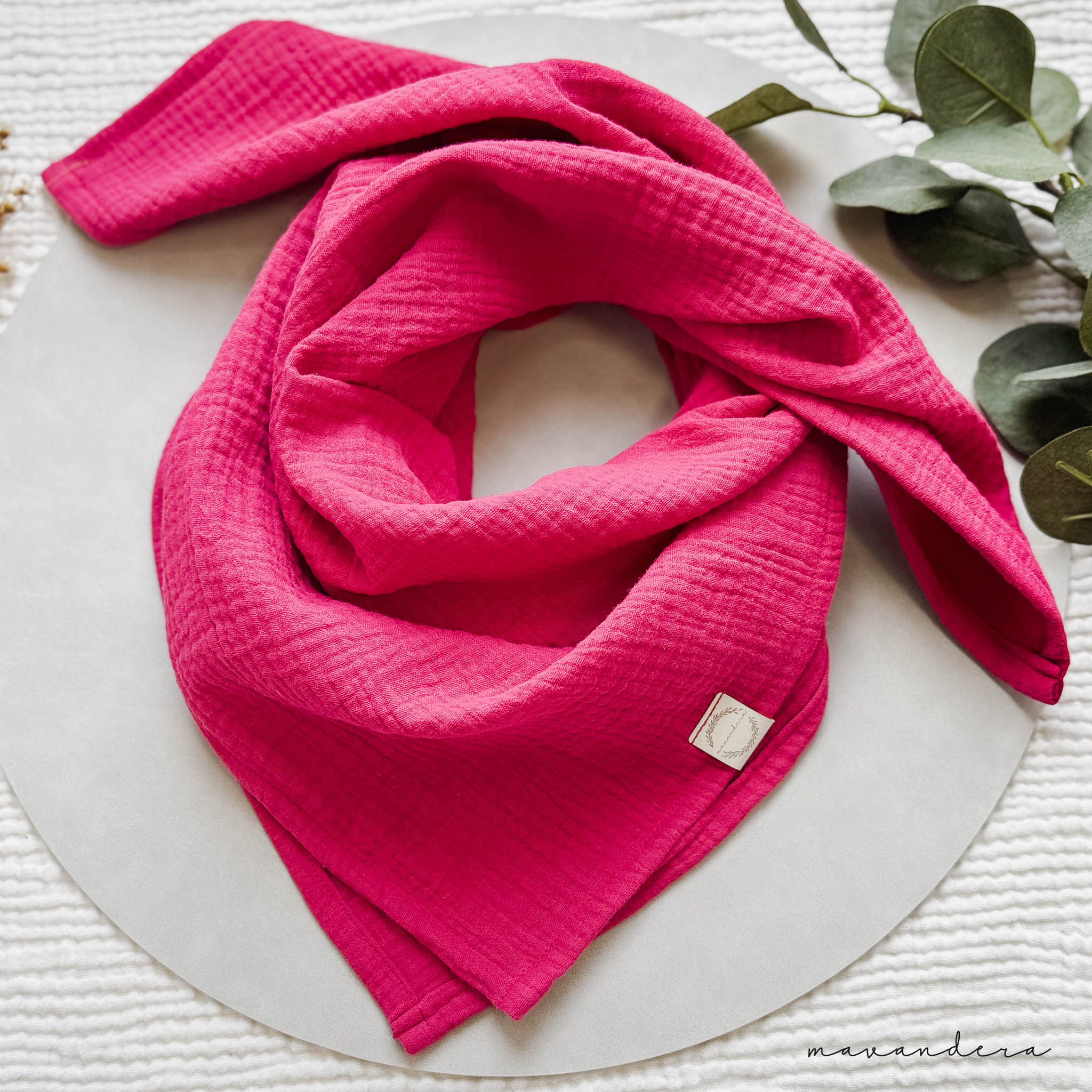 Musselin PINK-3 Musselin Dreieckstuch - PINK | Halstuch für Babys, Kinder & Erwachsene aus Baumwolle – Bild 1