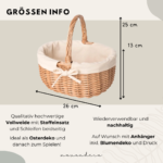 Personalisiertes Osterkörbchen mit Anhänger | handgeflochtenes Weidenkörbchen – Bild 3