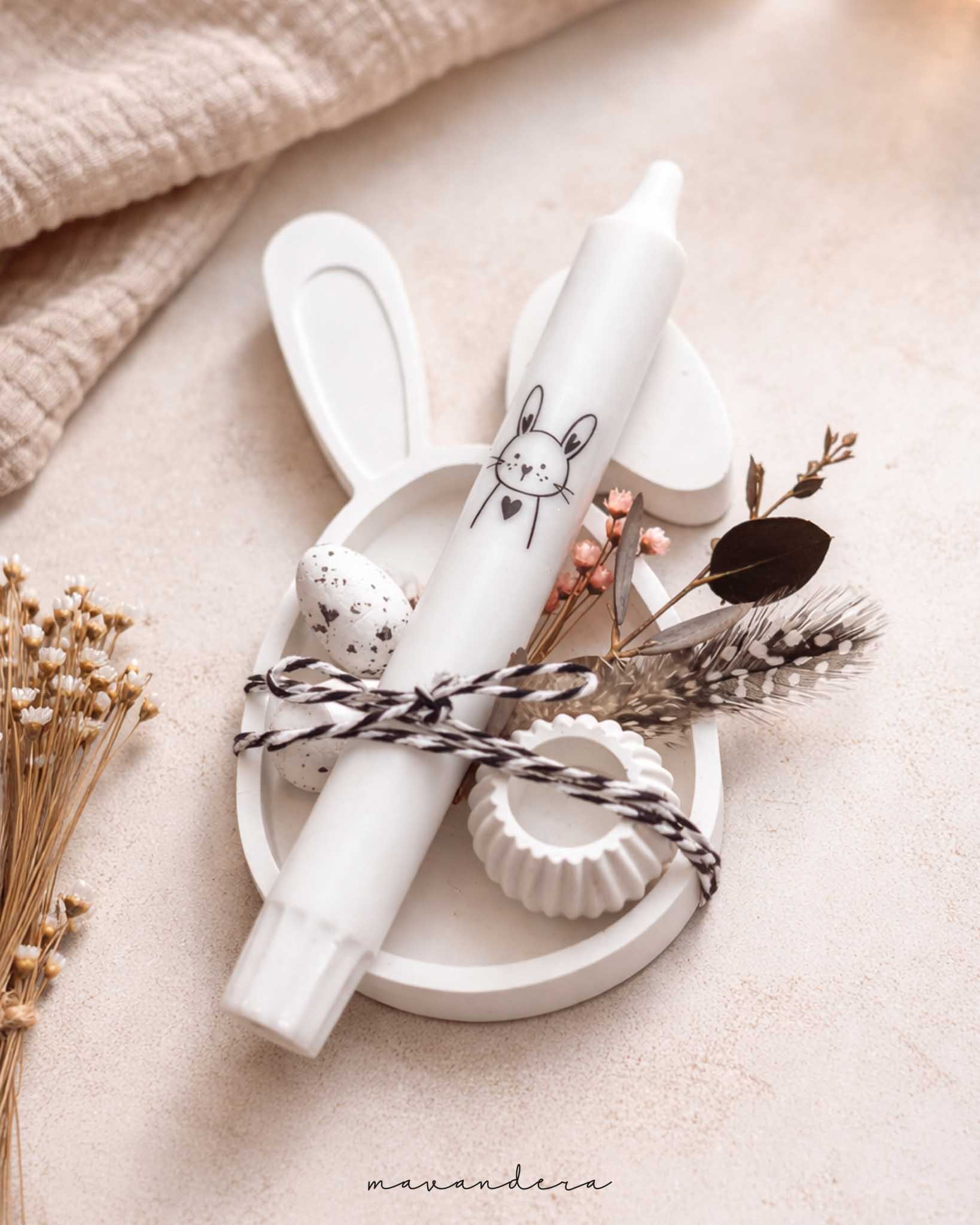 Oster Set Osterdeko Teller Set mit Kerze & süßer Deko – Bild 1