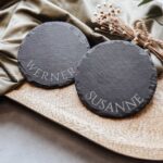 Schiefer Untersetzer | personalisiert (einzeln + Sparset)