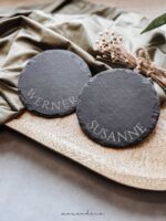 Schiefer Untersetzer | personalisiert (einzeln + Sparset)