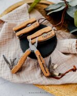 🔧 Personalisiertes Multifunktions-Werkzeug mit Korkgriff – klappbares Taschenmesser mit Gravur