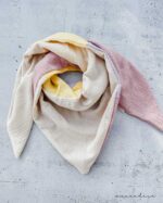 mixed schal - "JOY" | Mixed Musselin Dreiecksschal Damen – mehrfärbig | Öko-Tex zertifiziert | Pastell.rose:lavendel:sunnygelb:offwhite – Bild 2