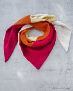 mixed schal - "SPRING" | Mixed Musselin Jersey Dreiecksschal Damen – mehrfärbig | Öko-Tex zertifiziert | offwhite:sunnygelb:orange:pink – Bild 2
