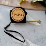 📏 Personalisierter Rollmeter 5 m mit Holz – Stahlmaßband mit Gravur