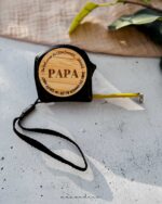 📏 Personalisierter Rollmeter 5 m mit Holz – Stahlmaßband mit Gravur