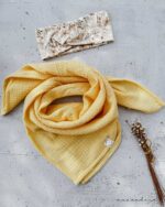 SHOP THE LOOK  | #3 SUNNY.GELB & ELINA  | Kombi aus Beanie oder Stirnband & Musselin Schal