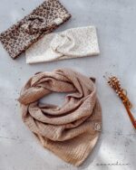RIB.LEO - Braun | Sand | Beige.weiss - Handgemachte Stirnbänder, Beanies & Scruncies – Accessoires für Babys, Kinder & Damen – Bild 2