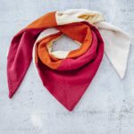 mixed schal - "SPRING" | Mixed Musselin Jersey Dreiecksschal Damen – mehrfärbig | Öko-Tex zertifiziert | pink:orange:sunnygelb:offwhite