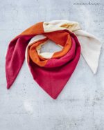 mixed schal - "SPRING" | Mixed Musselin Jersey Dreiecksschal Damen – mehrfärbig | Öko-Tex zertifiziert | pink:orange:sunnygelb:offwhite