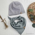SHOP THE LOOK  | #7 HELLGRAU & BLAUGRAU  | Kombi aus Beanie oder Stirnband & Musselin Schal