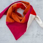 mixed schal - "LOVE" | Mixed Musselin Jersey Dreiecksschal Damen – mehrfärbig | Öko-Tex zertifiziert | pink:orange:red:offwhite