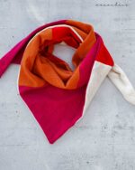 mixed schal - "LOVE" | Mixed Musselin Jersey Dreiecksschal Damen – mehrfärbig | Öko-Tex zertifiziert | pink:orange:red:offwhite