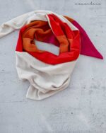 mixed schal - "LOVE" | Mixed Musselin Jersey Dreiecksschal Damen – mehrfärbig | Öko-Tex zertifiziert | pink:orange:red:offwhite – Bild 2