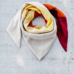 mixed schal - "SPRING" | Mixed Musselin Jersey Dreiecksschal Damen – mehrfärbig | Öko-Tex zertifiziert | offwhite:sunnygelb:orange:pink