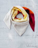 mixed schal - "SPRING" | Mixed Musselin Jersey Dreiecksschal Damen – mehrfärbig | Öko-Tex zertifiziert | pink:orange:sunnygelb:offwhite – Bild 2