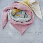 mixed schal - "SUNNY" | Mixed Musselin Dreiecksschal Damen – mehrfärbig | Öko-Tex zertifiziert | offwhite:sunnygelb:mint:pastell.rose