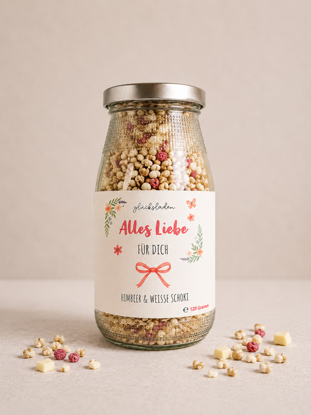 Alles Liebe ALLES LIEBE für dich - Müsli | Himbeeren weiße Schoki - Knuspermüsli – Bild 1