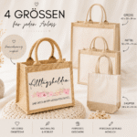 Jute Tasche | Alltagsheldin - Blumen rosa - verschiedene Größen & Personalisierung möglich