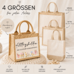 Jute Tasche | Alltagsheldin - Blumen bunt - verschiedene Größen & Personalisierung möglich