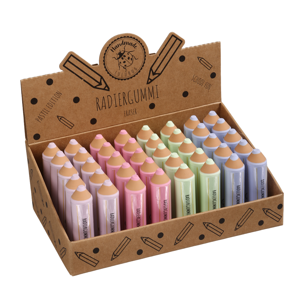LEX_9333-Radiergummi-Set Radiergummi Stiftform - pastell farben – Bild 1