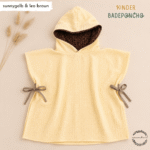 Musselin Bade Poncho KINDER | sunnygelb & leo braun