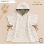 Musselin Bade Poncho KINDER | Sophie flowers & olive