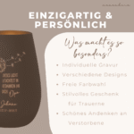 Windlicht | Trauerlicht - Design 'COOKIE' - personalisiert mit Wunschgravur – Bild 2