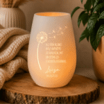 Windlicht | Trauerlicht - Design 'HERZ' - personalisiert mit Wunschgravur