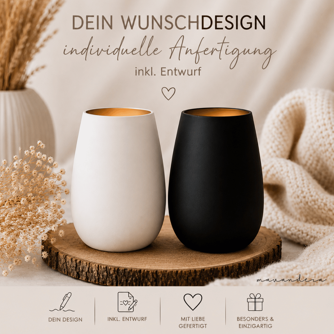 Windlicht _INDIVDIUELL Windlicht | Trauerlicht - INDIVIDUELL - personalisiert mit Wunschgravur inkl. Entwurf – Bild 1