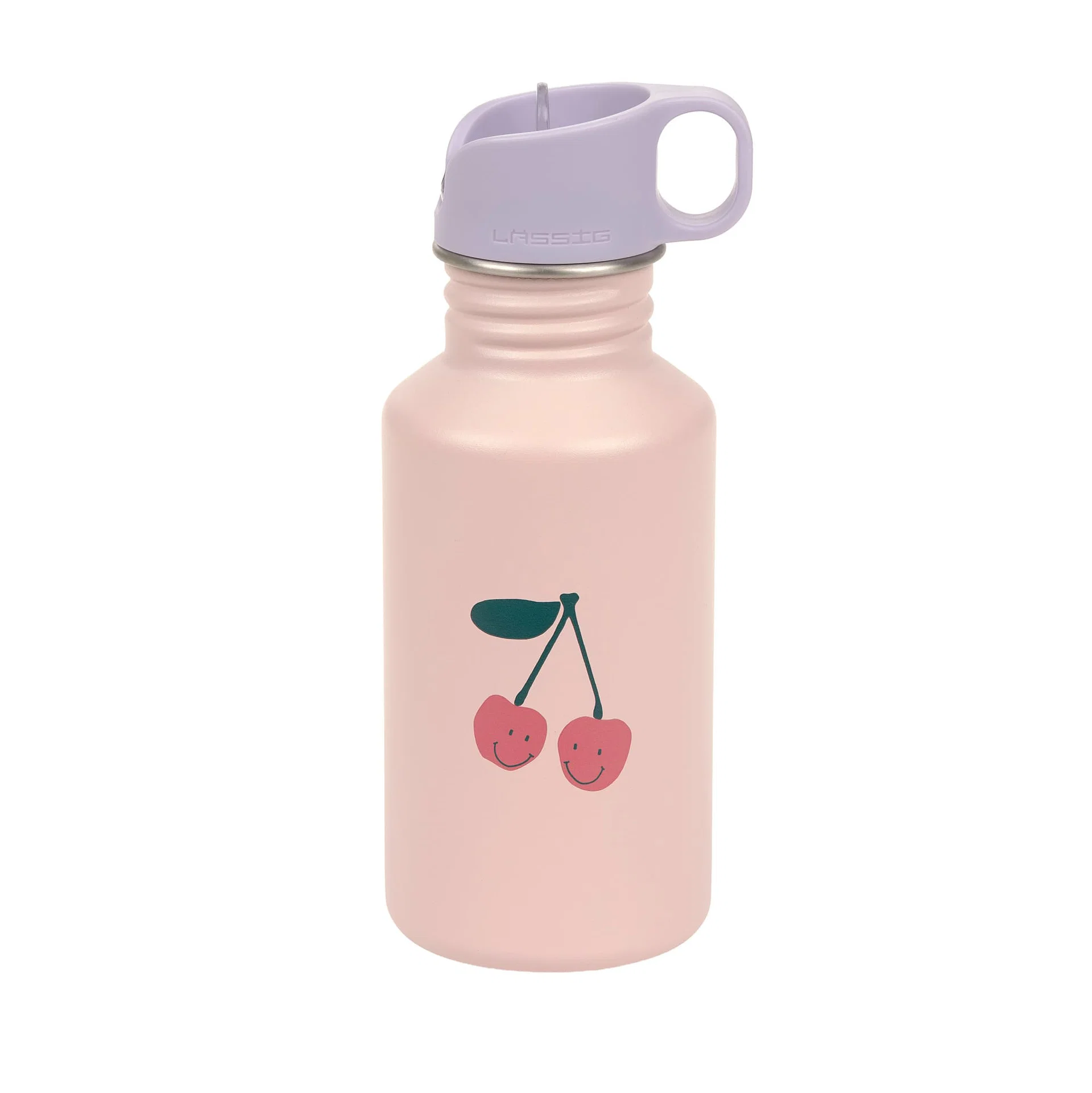 12100282007_1.jpg Edelstahl Kinder Trinkflasche - HAPPY FRUITS, KIRSCHE 500 ml | Gravur Name möglich – Bild 1