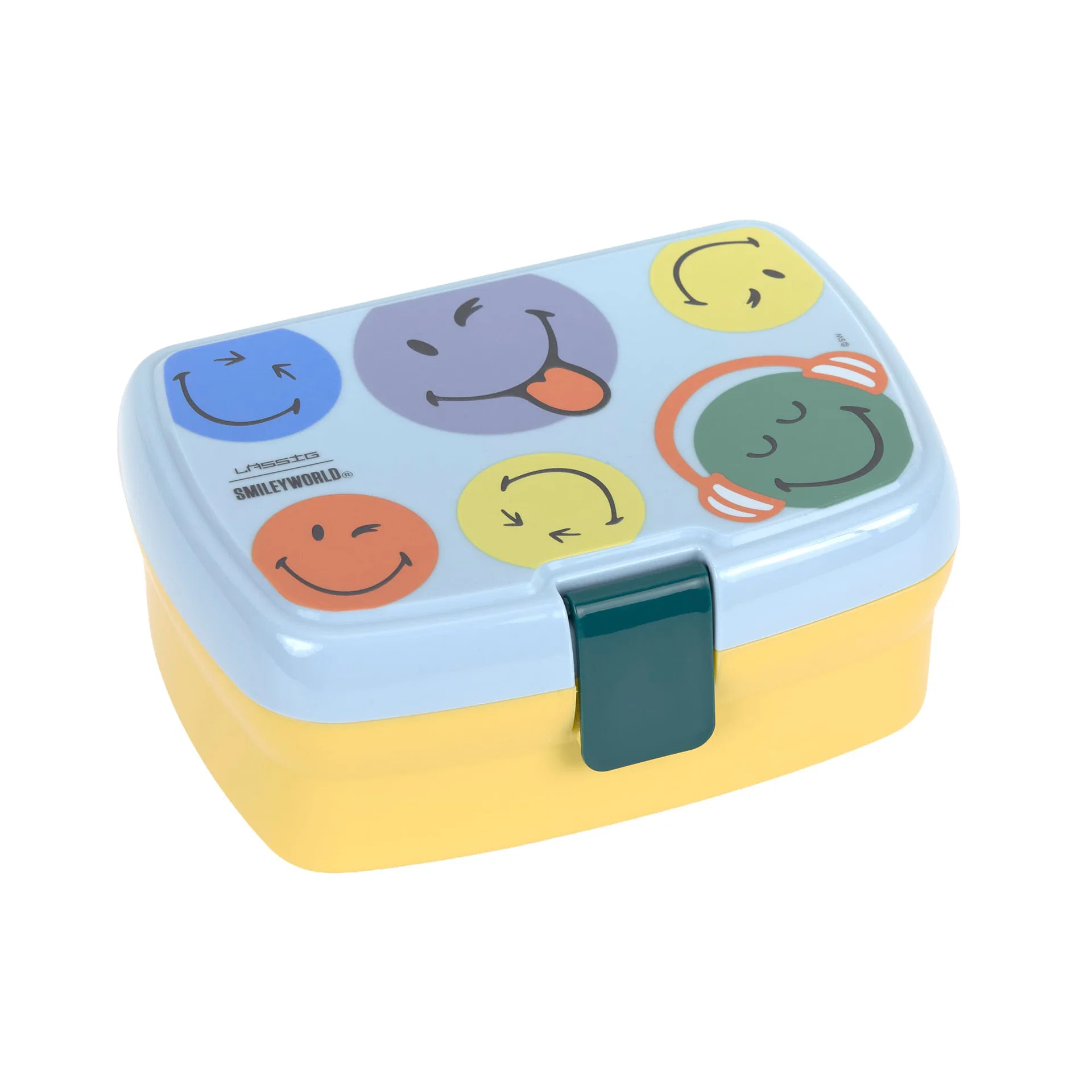 12100361017_1.jpg Brotdose Kinder - Lunchbox Smileyworld Blau – Bild 1