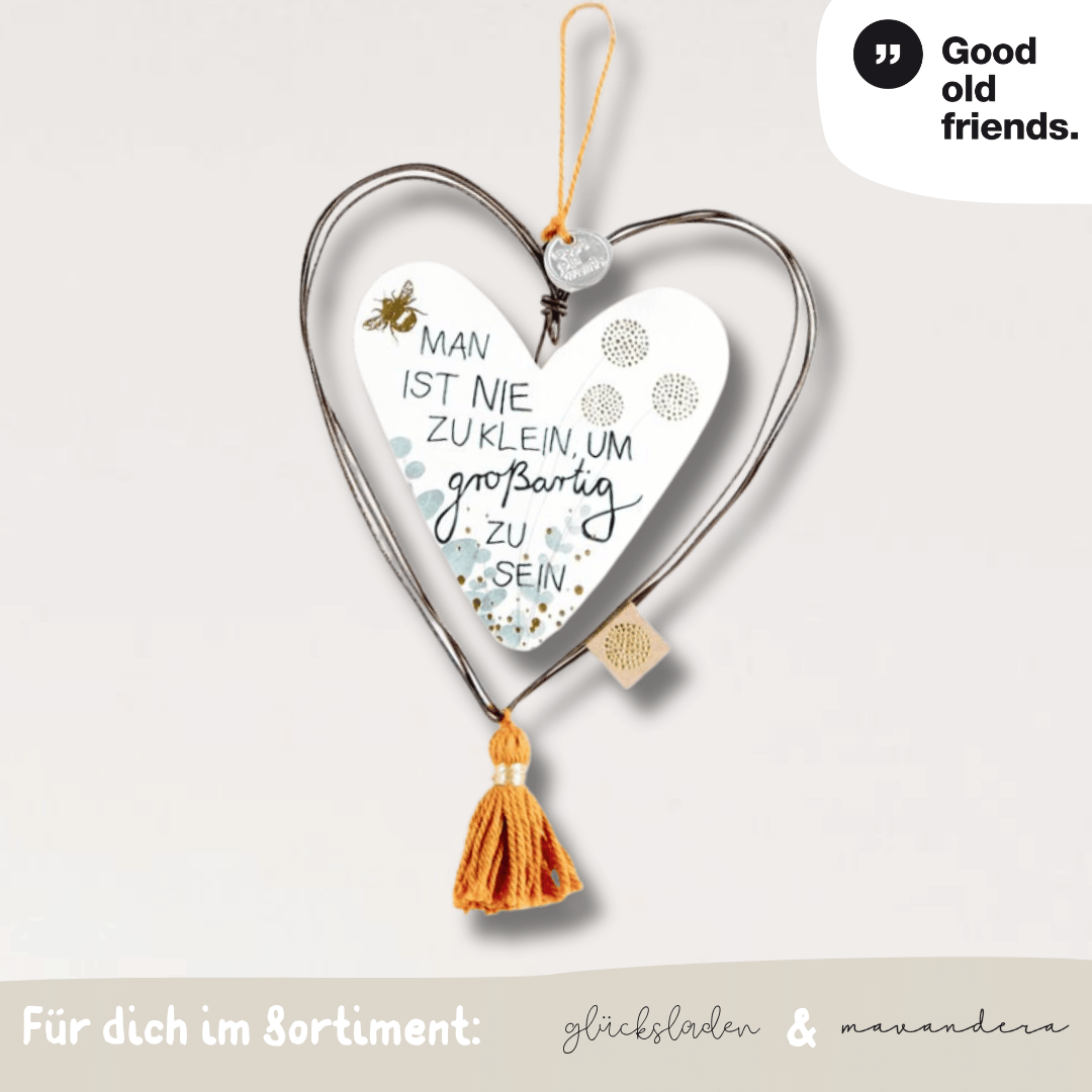 15716 Schmuckherzen | Man ist nie zu klein, um großartig zu sein - good old friends – Bild 1