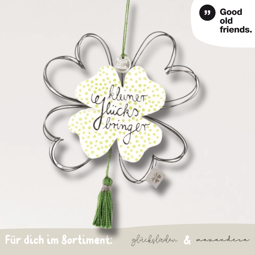 15973 Kleeblatt Ornamente | Kleiner Glücksbringer - good old friends – Bild 1