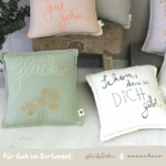 Schön, dass es dich gibt | Mini Kissen inkl. Reißverschluss und Inlay - good old friends – Bild 2
