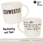 SCHWESTER | Familientasse mit Spruch - good old friends – Bild 2