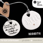 Famlien Taler beidseitig | ONKEL - Porzellan mit Spruch - good old friends