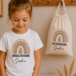 T-Shirt und/oder Wechselkleidungsbeutel | RAINBOW Leo | Kindergarten Krabbelstube Schulkind - personalisiert