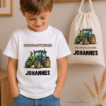 T-Shirt und/oder Wechselkleidungsbeutel | TRAKTOR grün | Kindergarten Krabbelstube Schulkind - personalisiert