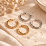 Creolen 20 mm – gedreht | Gold oder Silber - Ohrringe