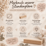 Stundenplan "Lara" - Blumen  | mit Holzständer - Personalisiert & Wiederbeschreibbar – Bild 3