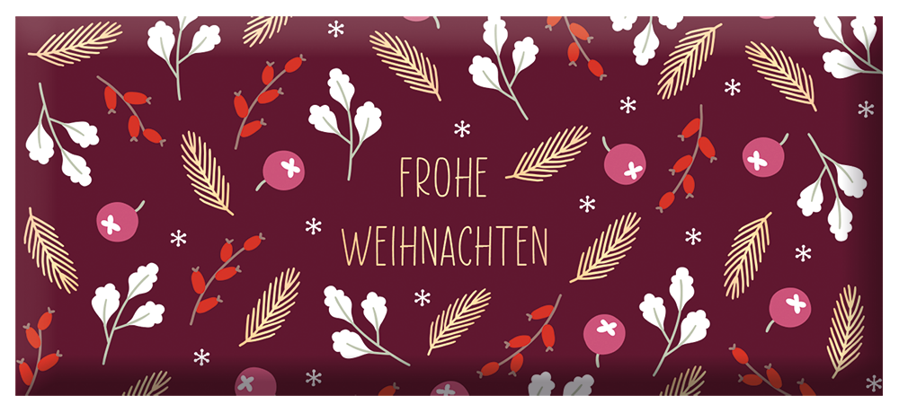 schokolade-30g-frohe-weihnachten-16989 Schokolade - Frohe Weihnachten - Goldveredelung (Zweige) | Grafikwerkstatt – Bild 1