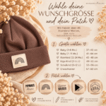 RIB Beanie *new* - Leo - Sand | mit Patch nach Wahl - Baby, Kinder, Erwachsene – Bild 3