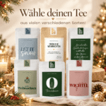 Weihnachtliches Geschenk Körbchen XL "Tannenzauber" - mit Tee, personalisierter Kugelschreiber, Kerze, Kerzenhalter, Müsli, Gewürz, weihnachtlicher Deko – Bild 4