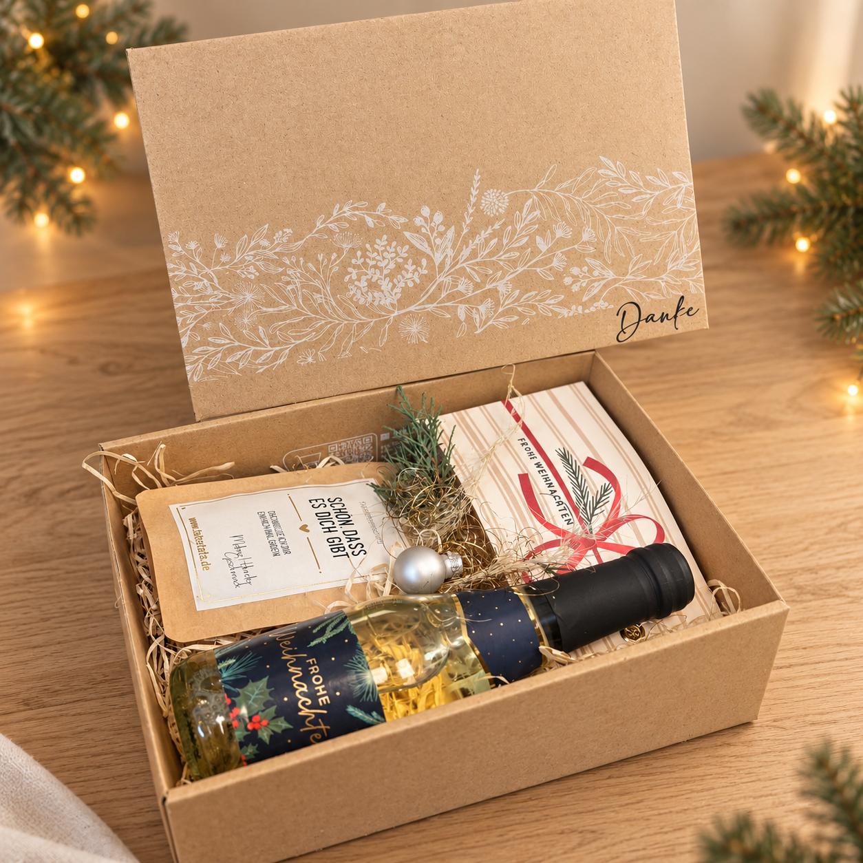 Geschenkbox 1 - Prosecco 22,90 Weihnachtliche Geschenkbox 1 "kleine Auszeit" mit Prosecco – Ein kleines Dankeschön – Bild 1