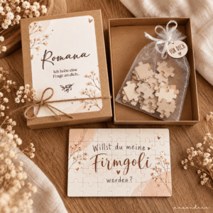 Geschenkbox inkl. Säckchen und Holz Anhänger