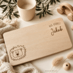 Kinder-Jausenbrett aus Holz – Löwe "Finn" graviert - personalisiert mit Liebe – Bild 4