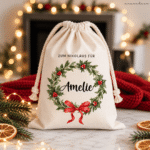 Nikolaus/Weihnachts Sackerl | Kranz "Amelie" - personalisiert | verschiedene Größen - Baumwolle & Jute