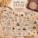 RIB Beanie *new* - Leo - Sand | mit Patch nach Wahl - Baby, Kinder, Erwachsene – Bild 2